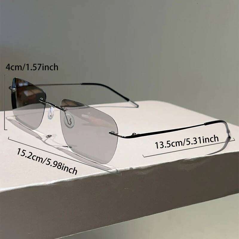 KAMMPT Vintage Rimless Sunglasses Men Fashion 2025 New Outdoor Dark Shades Women Trendy Luxury Brand Design Decor Sun Glasses H260129