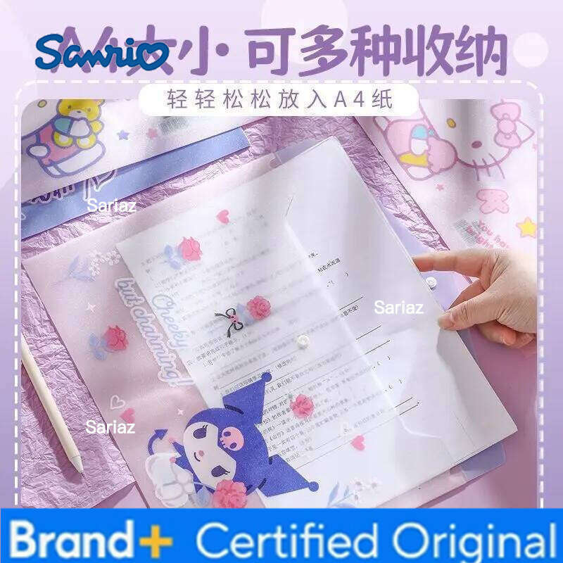Sanrio family cartoon Hello kitty file bag kuromiMy melody information storage thickened cute waterproof translucent kawaii H260129