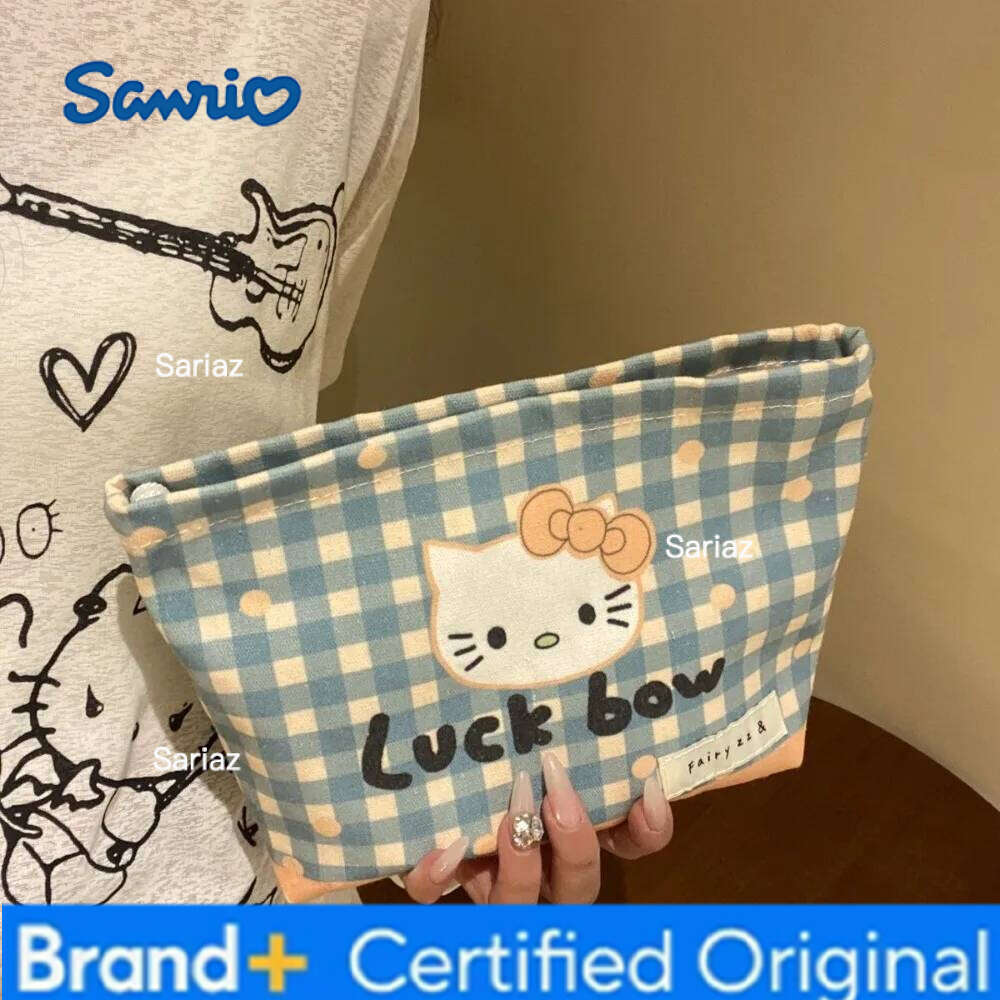 Sanrio Hello Kitty Kawaii Cartoon Student Zipper Printing Travel Clutch Cosmetics Storage Bag Canvas Wrap Toys H2601291