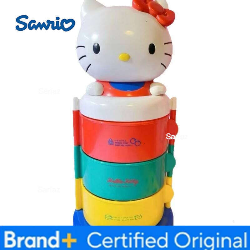 Sanrio Cartoon Hello Kitty Three-layer Rotatable Desktop Ornaments Cute KT Peripheral Mini Storages Rack Storage Box Gifts H260129 H260129