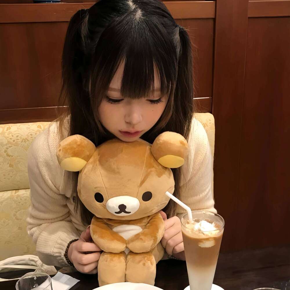 Rilakkuma Plush Brown Super Soft Kawaii Cartoon Bear Cute Stuffed Animal Doll Kids Xmas Gift Y260128