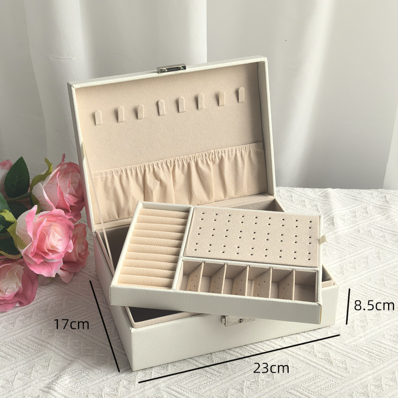 Multi-layer Jewelry Storage Box High-end Necklace Storage Light Luxury Home Gift Box Leather Jewelry Gift Box231117bj