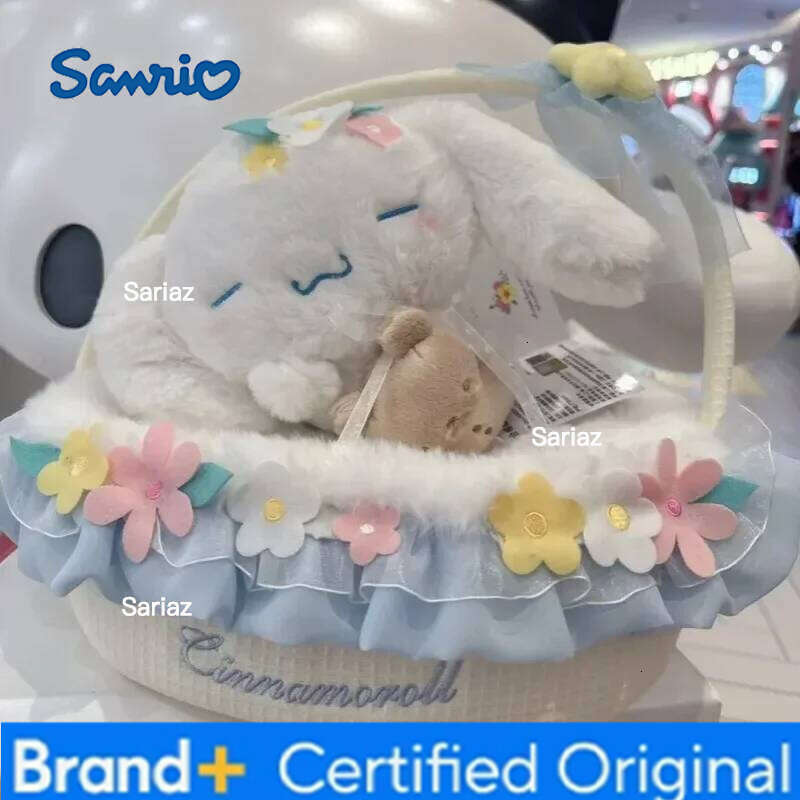 Sanrio New s Hellokittys Pochacco Cinnamoroll Plushie Doll Crouching Posture Flower Basket Series Plush Appease Toys Gift H260129
