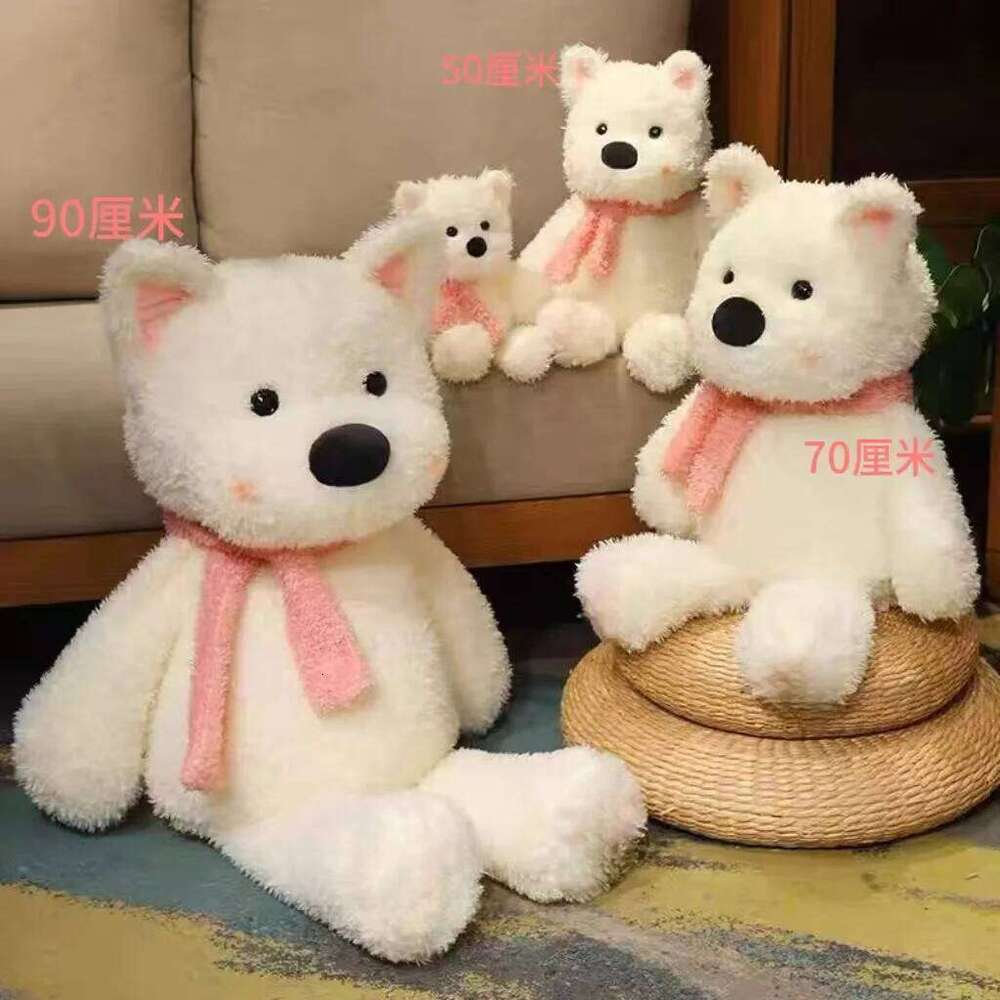 1pc 30cm/11.81in scarf, west highland doll, cute scribbled puppy plush toy, children's ragdoll, scratcher exchange Y260128