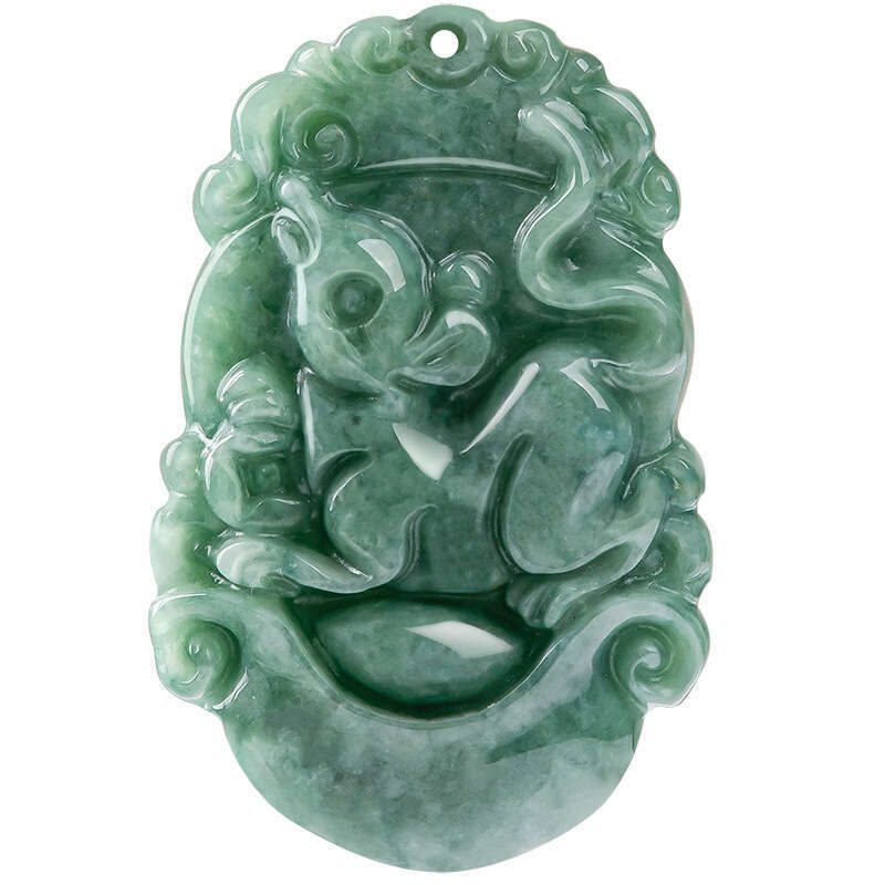 Natural A Goods Jadeite Twelve Chinese Zodiac Rat Tiger Pendant Hand-carved Custom Mascot Jewelry Jade Necklace Gift