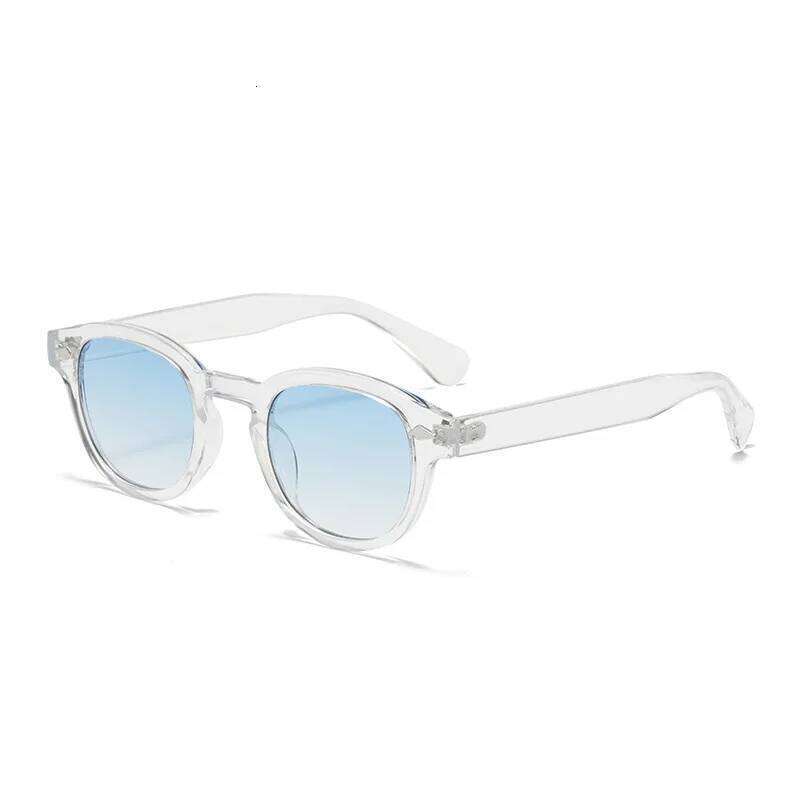 JNPCXI Vintage Round Sunglasses Women Men Retro Rivet Blue Gradient Female Sun Glasses UV400 H260129