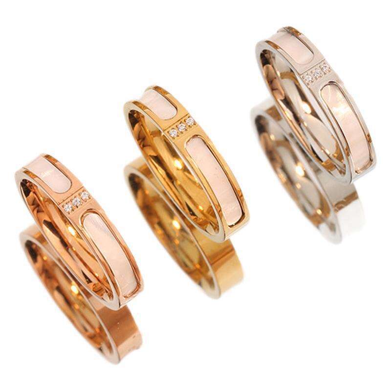 Oil-Dripping Mother-of-Pearl Three-Diamond for Women Ins Style Niche Design Light Luxury Fashion Sense Titanium Steel Non-Fading Ring Jewelry - view 6