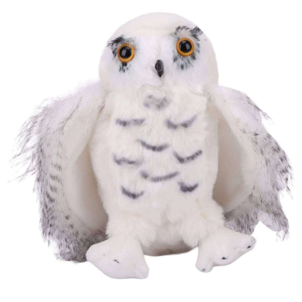 20cm SimulationSuper Soft Trend Snow-White Simulation Animal Hedwig Cute Snow Owl Plush Doll for Children Holiday Gifts Y260128
