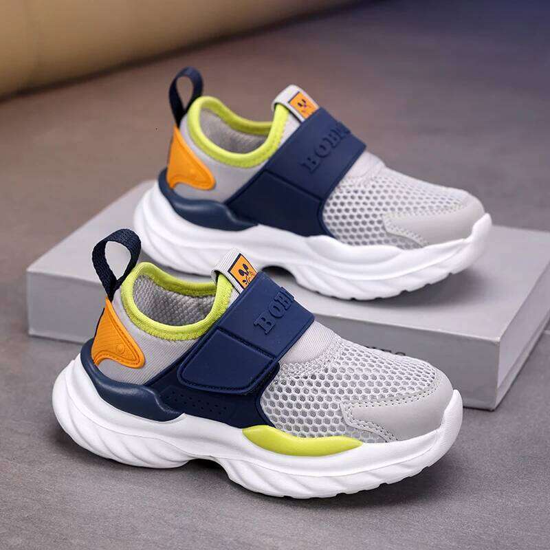 Kids Sneakers New Breathable Mesh Flat Lightweight Resilient Outdoor Anti Slip Fashionable Casual Running Shoe for Children Y260128
