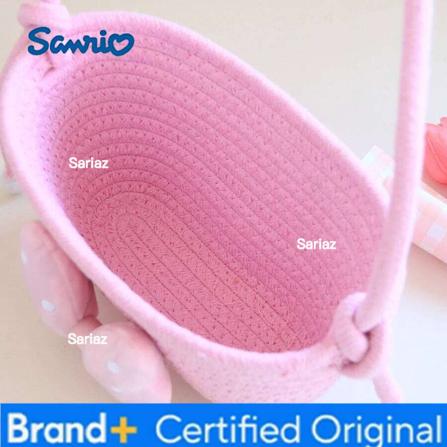 Sanrio Cute Cartoon Storage Baskets Woven Cotton Rope Desktop Jewelry Cosmetics Snacks Sundries Key Kid Toys Organizer Bins H260129 H260129
