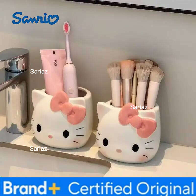 Sanrio Hello Kitty Creative Office Desktop Organizer Kt Cat Cute Multi-Functional Pen Holder Y2K Cosmetic Storage Box Gifts H260129