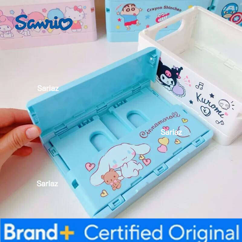 Sanrio Cinnamoroll Storage Cartoon Periphery Foldable Packing Boxes Kawaii Plastic Home Office Desktop Dustproof Box Gifts H260129 H260129