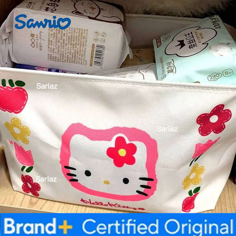 Sanrio Kawaii Hello Kitty Folding Storage Basket Cartoon Kt cat Large Capacity Wardrobe Office Bedroom Closet Laundry Hamper Girls Toys H260129