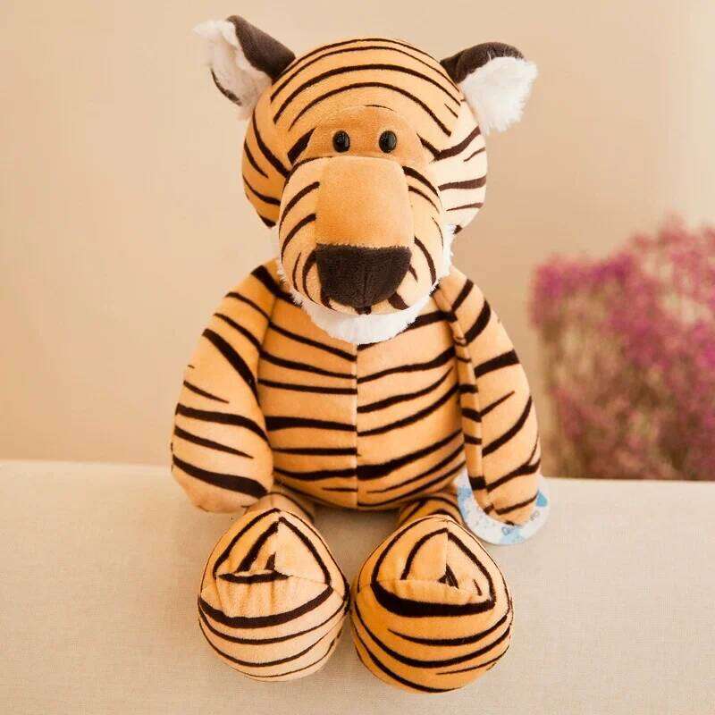 25cm Kawaii Jungle Forest Animal Plush Dog Zebra Elephant Lion Fox Giraffe Children's Toys Doll Birthday Gifts Y260128
