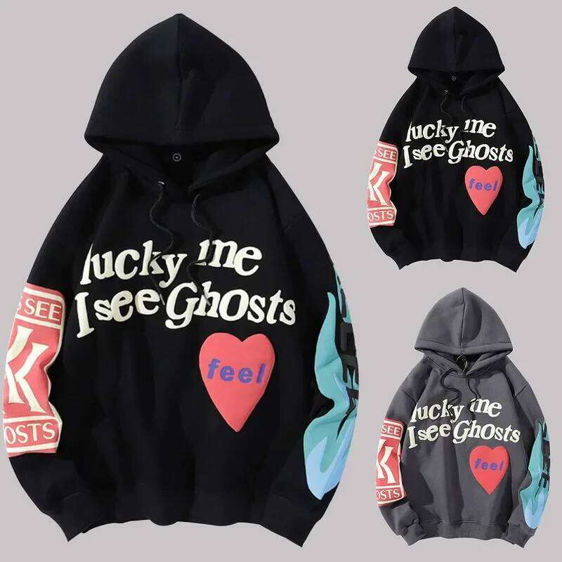 Harajuku Weirdo Graffiti Letter Printed Hoodies Men 2025 Mens Hooded Sweatshirt Fleece Pullover Streetwear C260129