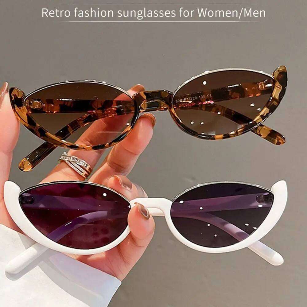 Vintage Small Cat Eye for Women Trendy Half-frame Sun Glasses UV400 Fashion Shades Eyewear Summer Anti UV Sunglasses H260129