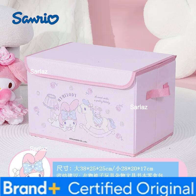 Sanrio Anime Flip-top Cartoon Kuromi Peripheral Sundries Storage Box Large-capacity Clothes Dust-proof Storages Boxs H260129