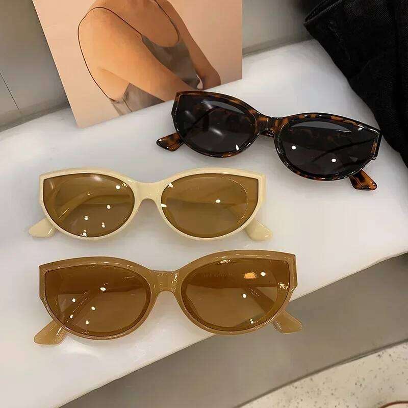 Cat Eye New Oval Sunglasses Personalized Vintage Fashion Trendy Female Shades Popular Brand Designer Eyewear for Ladies H260129