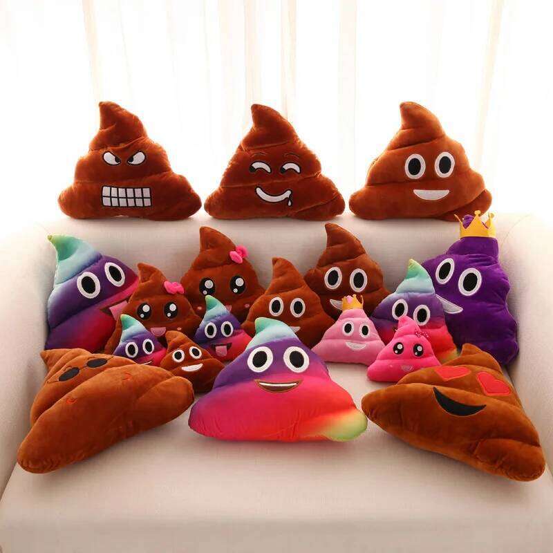 Wholesale cartoon new expression poo plush toys cute quirky funny poop cushion Y260128