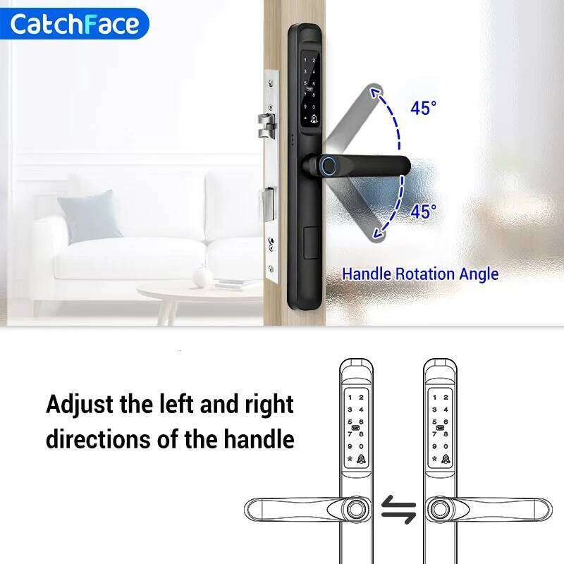 85/92mm Waterproof High-End Outdoor Fingerprint TUYA WIFI APP RFID Card Code Keyless Smart Electronic Door Lock Aluminum Home 26Y0129 - view 4
