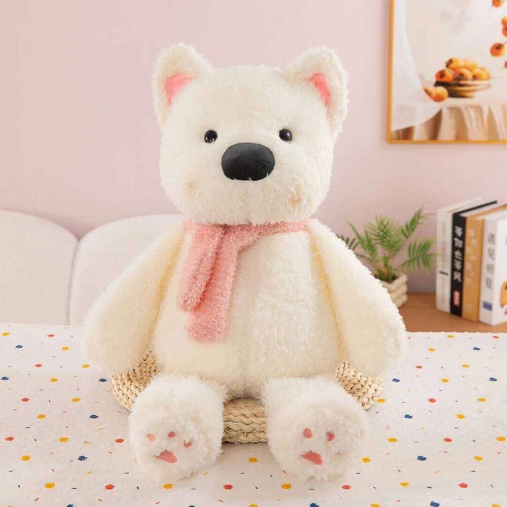 1pc 30cm/11.81in scarf, west highland doll, cute scribbled puppy plush toy, children's ragdoll, scratcher exchange Y260128