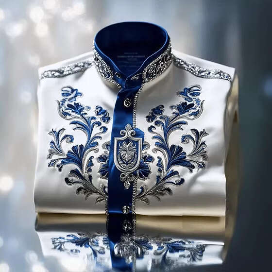 Men's Casual Shirts Slim Fit Satin Fabric Four Seasons Large Size Loose Patchwork Shirt New Casual Trendy Long Sleeve Printed Daily Clothing Beac