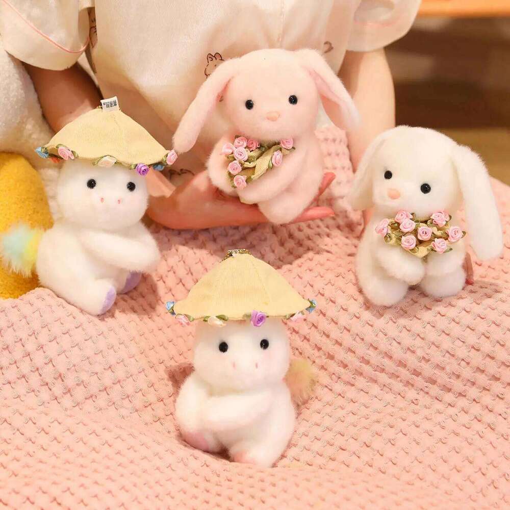 1set 15cm/5.91in Rose bouquet, teddy bear, plush toy doll, cute flower-holding rabbit, Valentine's Day gift for a girl Y260128
