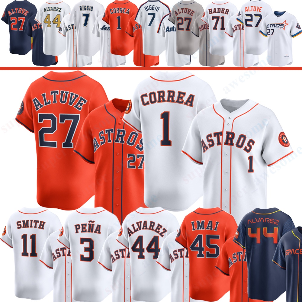 Houstons Jose Altuve Astros Baseball Jersey Jeremy Pena Yordan Alvarez Carlos Correa Cam Smith Tatsuya Imai Hunter Brown Yainer Diaz Josh Hader Brice Matthews