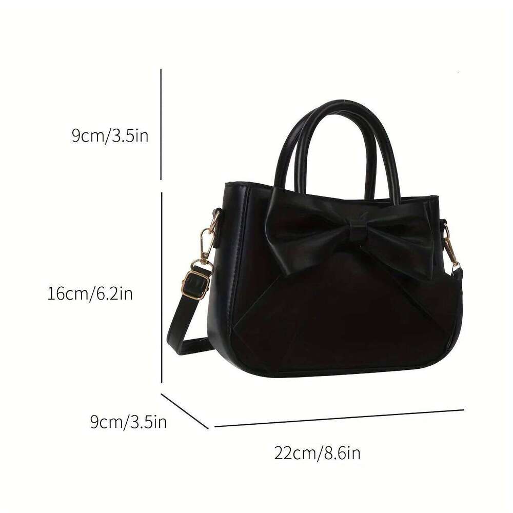 Ladies' bow handbag, elegant crossbody hand-held small square single-shoulder bag, fashionable accessory XJ260129