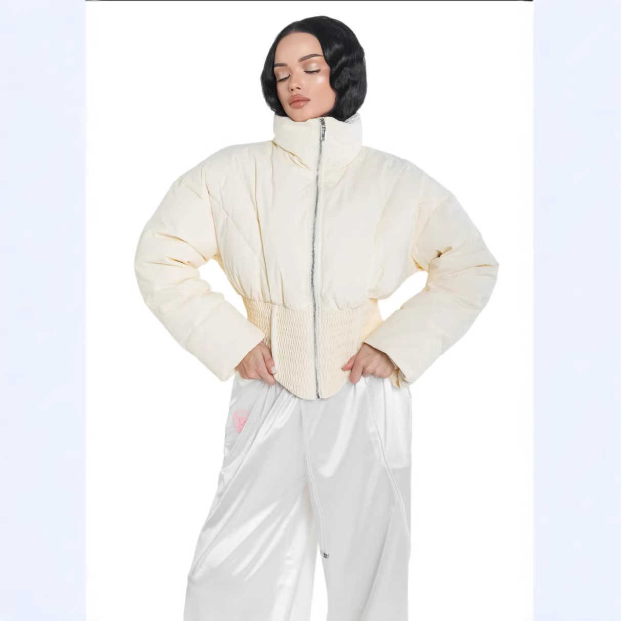 Fashion Collar Down-Filled Cotton Jacket New Style Thickened Winter Coat 2026 Slim-Fit Short-Length Cotton Jacket Short-Length Cotton Jacket