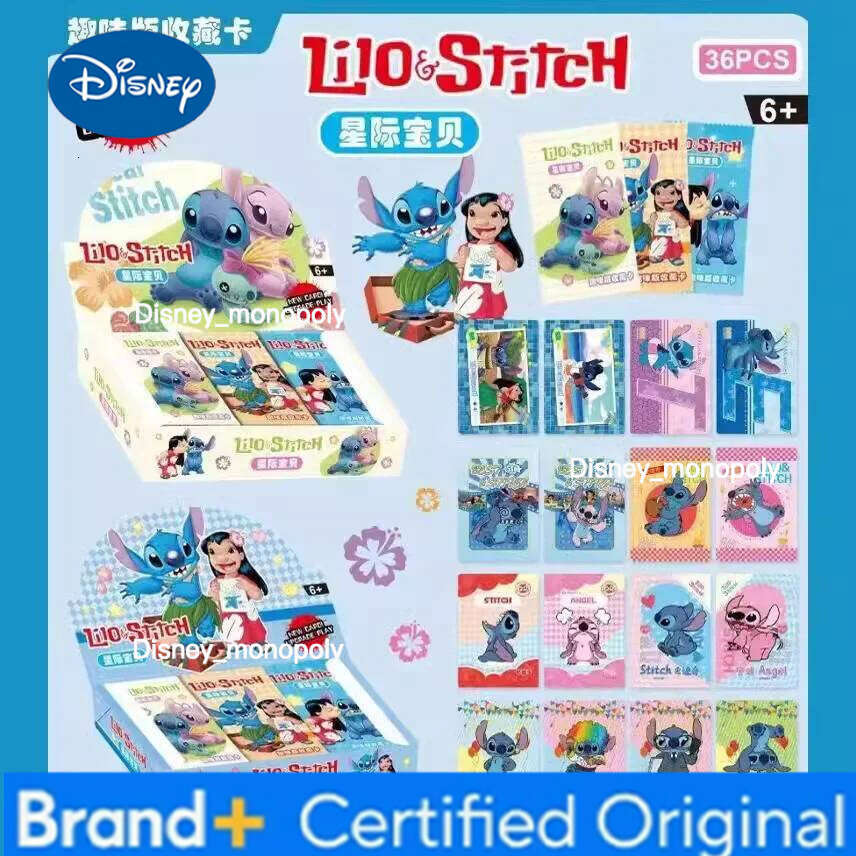 Disney 1Set of 288Sheets Interstellar Baby Collection Card Shiny Cute Stitch Cards Gam Anime Battle Carte for Children Gift Toy H2601291