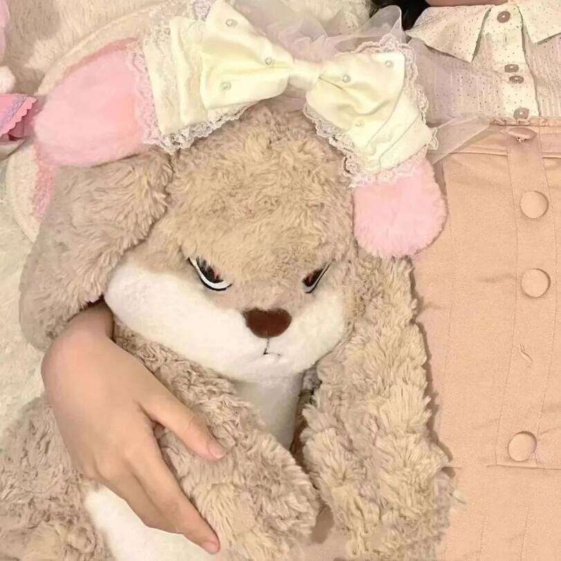 Large Size Angry Rabbit Plush Toy Cute Animal Plushie Doll Kawaii Stuffed Soft Toys Model Room Decor Birthday Gifts Y260128