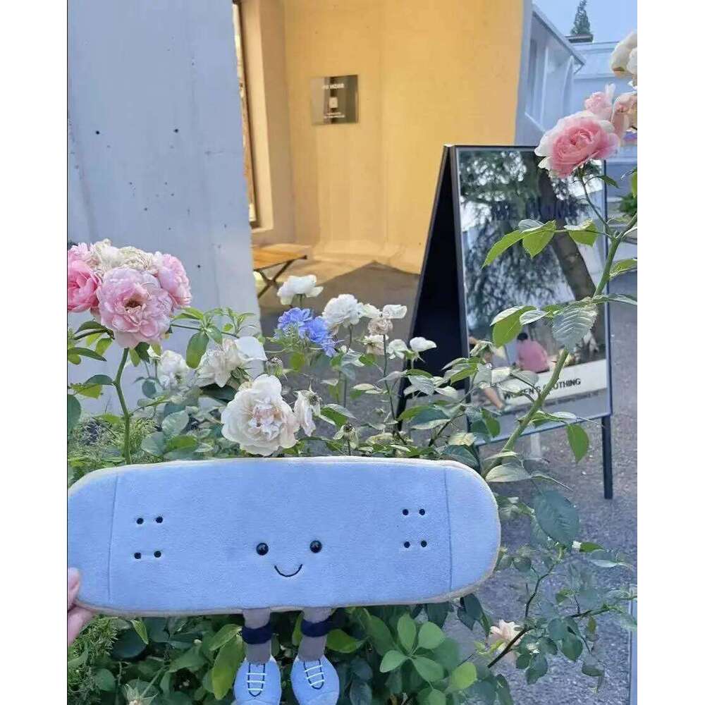 Summer New Simulated Skateboard Stuffed Plush Toy Cartoon Anime Cute Pillow Children's Birthday Gift Fun Doll Y260128