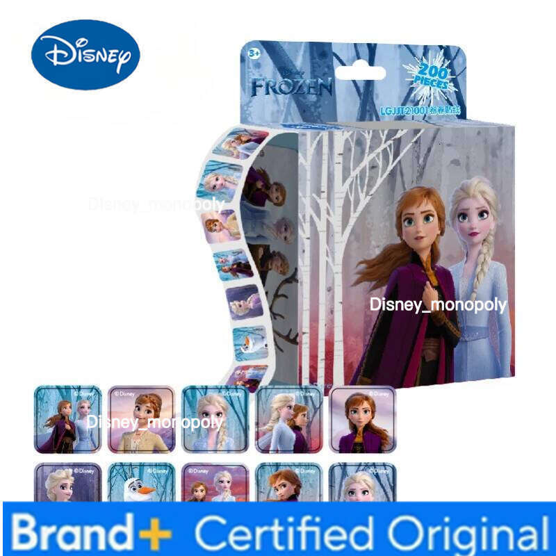 Disney 200 Sheets/Box Frozen Elsa Cartoon Pull Out Stickers Princess Mickey Mouse Minnie Sticker Girl Boy Teacher Reward Toys Gift H260129