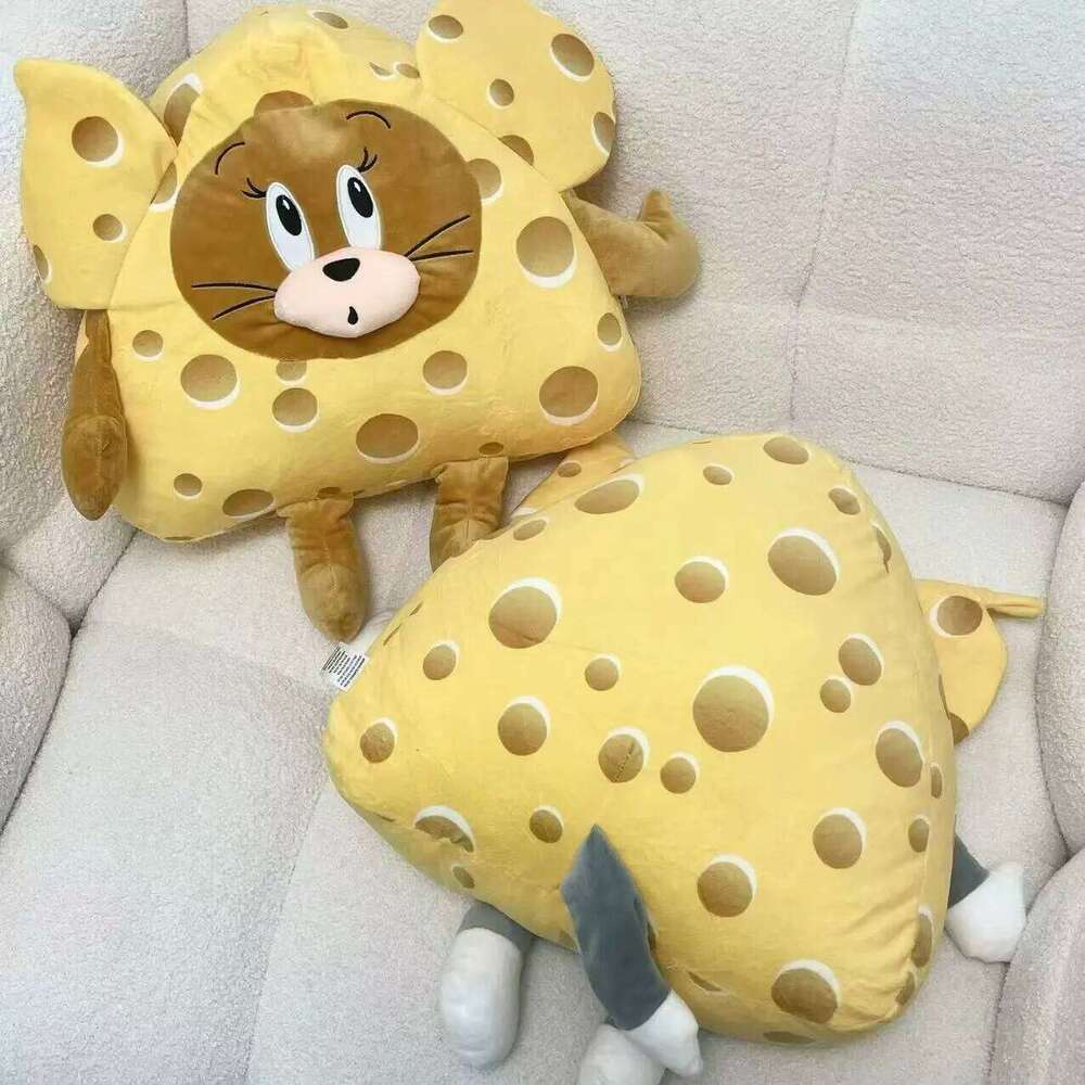Cheese Plush Toy Tom And Jerry Plushies Cat and Mouse Cuddly Stuffed Anime Pillow Warm Cushion Blanket Girl Gift Y260128