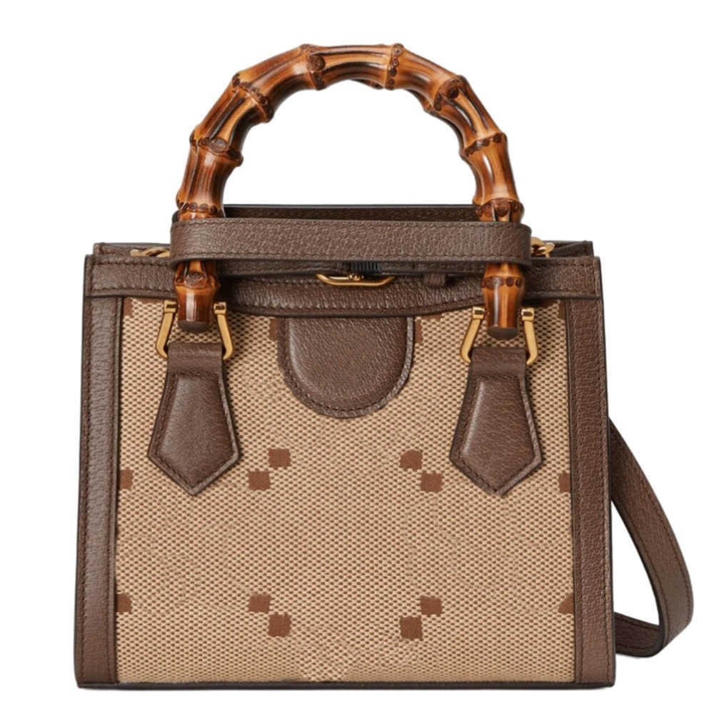 Shoulder bag Totes Bags AAA Designer Womens Leather jumbo s Printed Diana Mini Tote Bags Hardware Bamboo Handles Female Shoulder Crossbody Beach Diana Shopping Bag