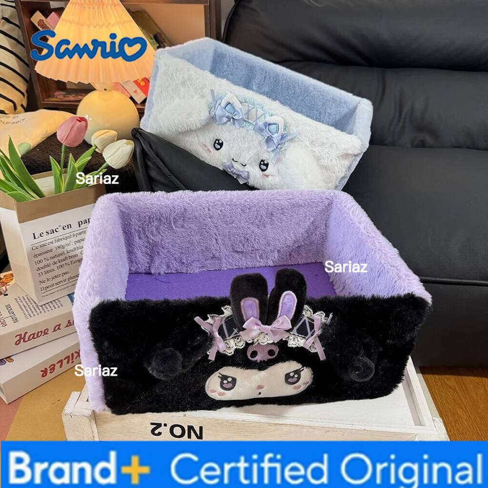 Sanrio Plush My Melody HelloKitty Cinnamoroll Baskets for Multifunctional Storage Box Desktop Decorative H260129