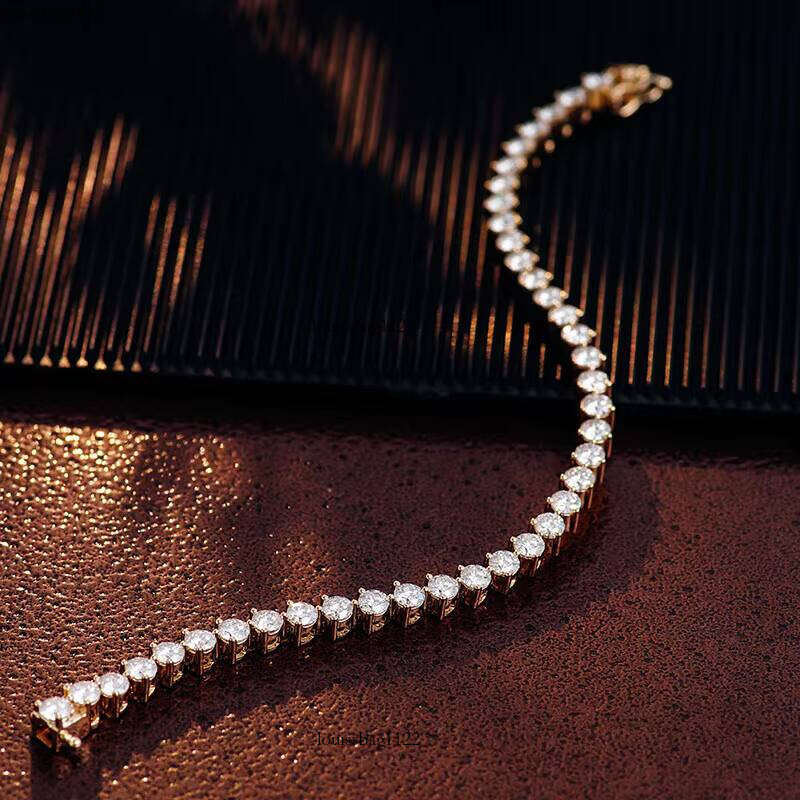 bracelet Low Price 2.5mm Lab Tennis Bracelet 3 Prongs 10k for women VVS jewlery Pass Tester Real Jewelry - view 3