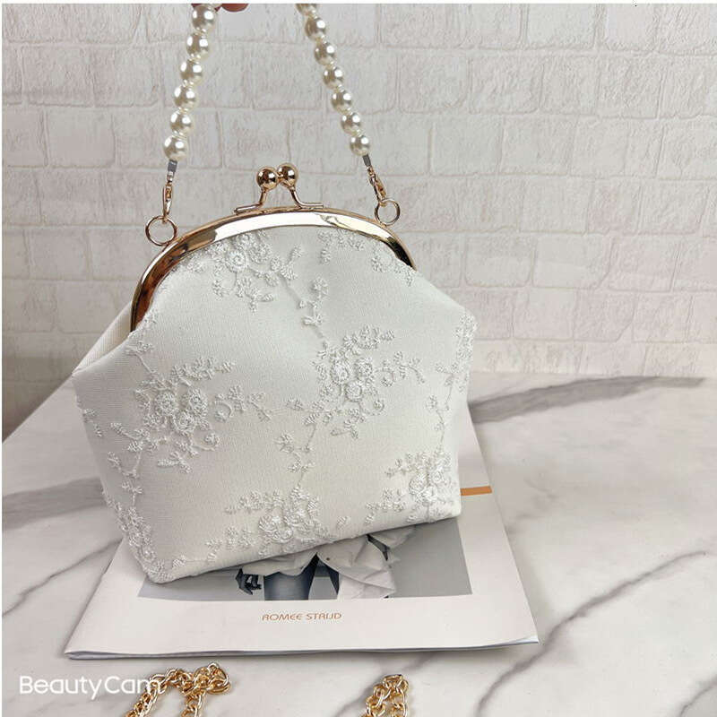 Luxury shoulder bag Hobo retro lace mouth gold bag fabric handmade three-dimensional embroidery flower handbag with qipao bag women's small bag S