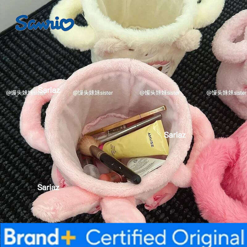 Sanrio Cute Anime Desktop Plush Storage Bucket Portable Foldable My Melody Hello Kitty Pen Holder Miscellaneous Sorting Basket Girl H260129 H260129