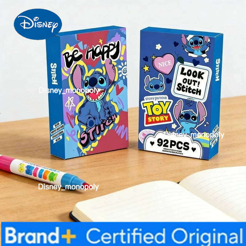 Disney 92 Stitch Cartoon Card Set Holographic Trading Cards 32 Comes with Bonus Stickers Cute Stationery Gift H260129