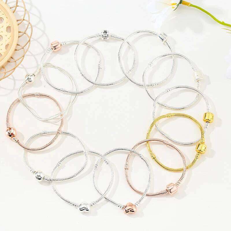 EOVNP 2022 High Quality Rose Gold Color Snake Chain Charm Fit Original Beads Brand Bracelet Jewelry Gift For Women H260129