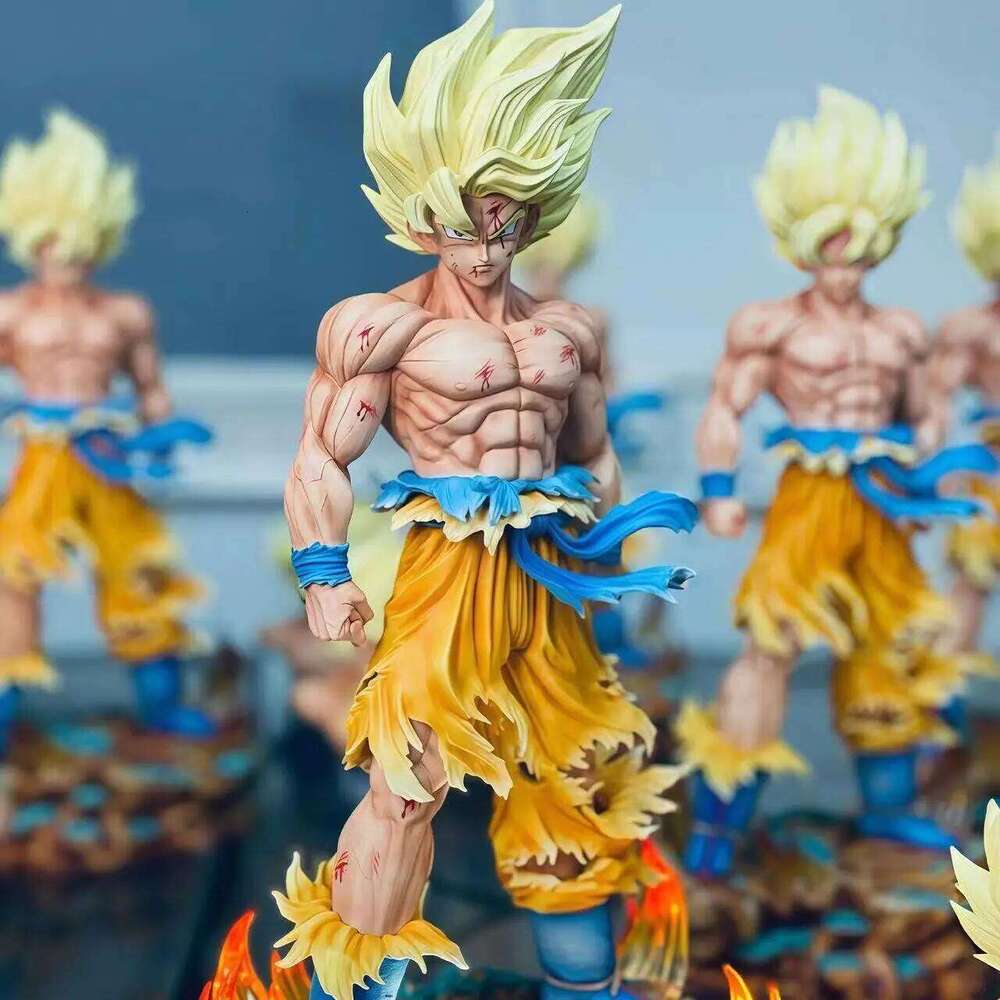 Jt Statue Dragon Ball Z Son Figure Replaceable Heads Led Base Super Saiyan Goku Action Figures Collection Mode Toys Gifts Z260129