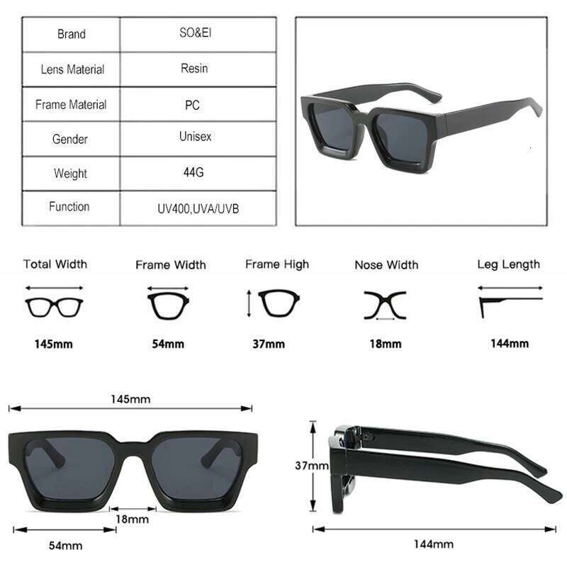 SO&EI Fashion Square Women Luxury Sunglasses Retro Brand Designer Men Trending Leopard Blue Green Sun Glasses Shades UV400 H260129