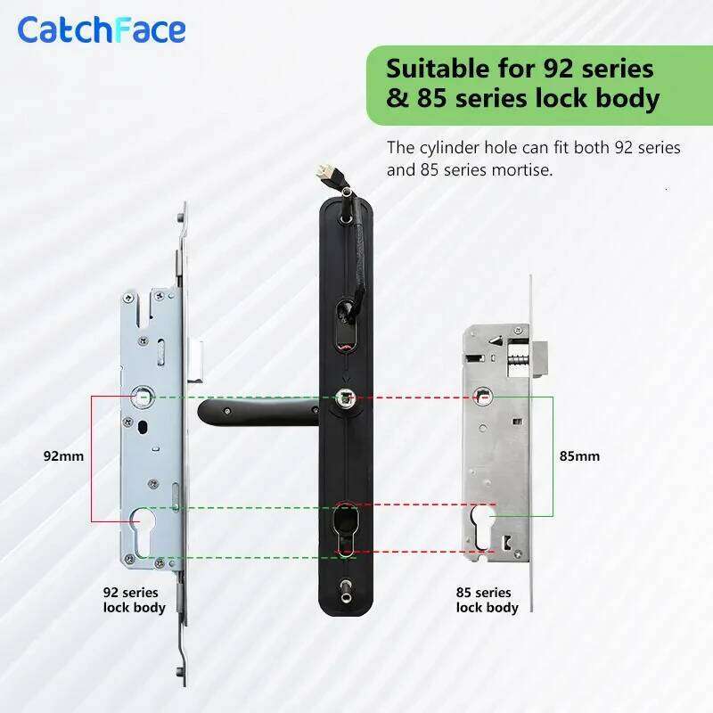 85/92mm Waterproof High-End Outdoor Fingerprint TUYA WIFI APP RFID Card Code Keyless Smart Electronic Door Lock Aluminum Home 26Y0129 - view 3
