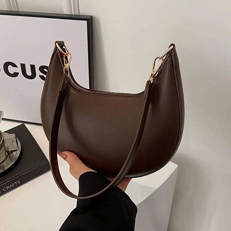 Women's Luxury Crescent Handbag Shoulder Bag Zipper Closure Crossbody Purse for Casual Formal Occasions or Evening Accessory XJ260129