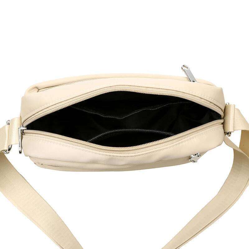 Women Large Capacity Tote Waterproof Nylon Multi-Compartment Shoulder Bag Office Commute Crossbody Purse with Soft Fabric