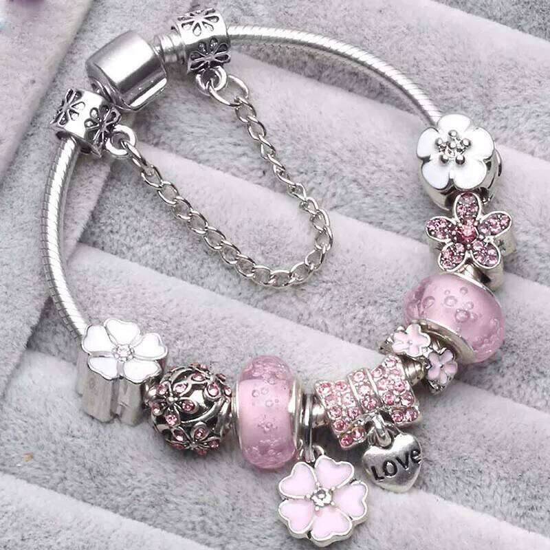 BAOPON Dropshipping Vintage Silver Color Charms for DIY Crystal Beads Brand Bracelets Women Pulseira Jewelry H260129