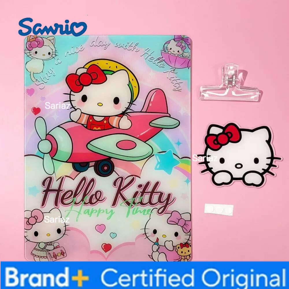 Sanrio Hello Kitty Clipboard Acrylic Cartoon Ins Style Student Homework A4 Test Paper Clip Multi Function Folder Writing Pad H260129