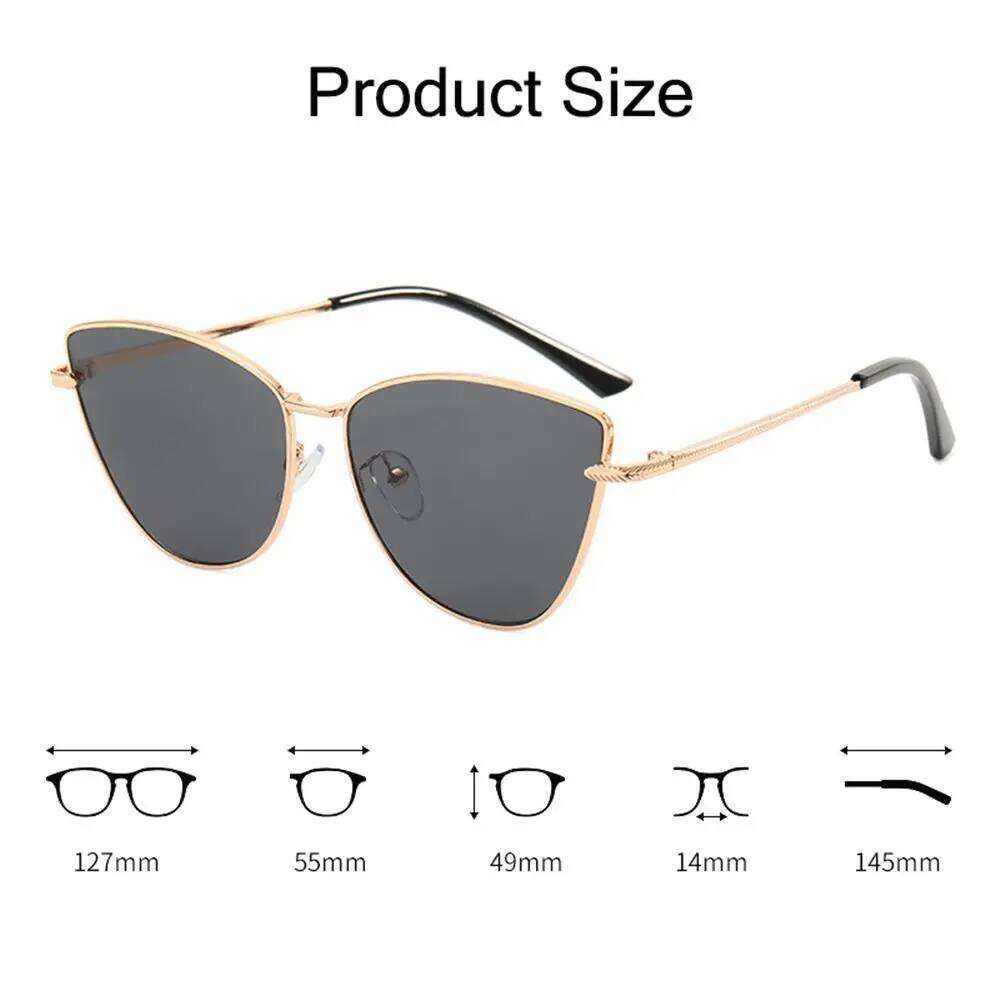 Vintage Cat Eye Sunglasses 2024 Hot Fashion Women Trending Metal Frame Eyewear Popular Shades for Lady UV400 H260129